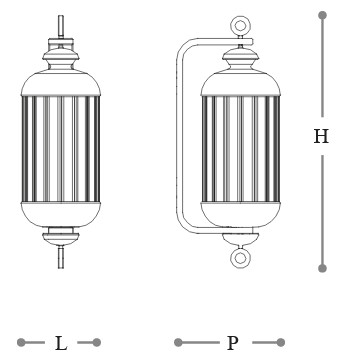 Dimensiones de la Lámpara de Pared Fata Morgana Opera Italamp